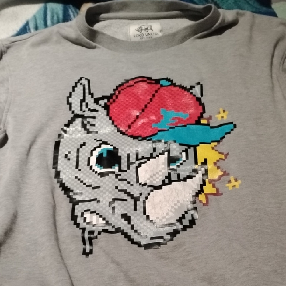 Ecko Unlimited Gray Sweatshirt with Logo Patch